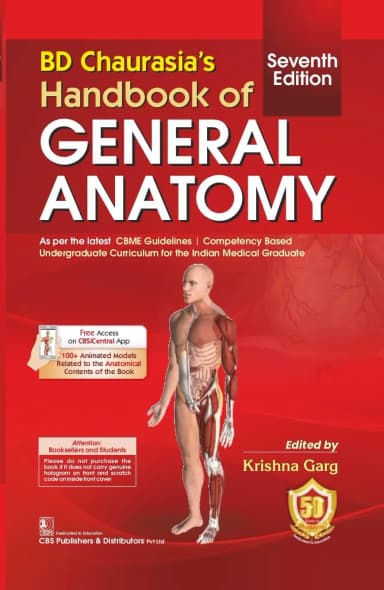 Image of - BD Chaurasias Handbook Of General Anatomy 7th Edition | Paperback
