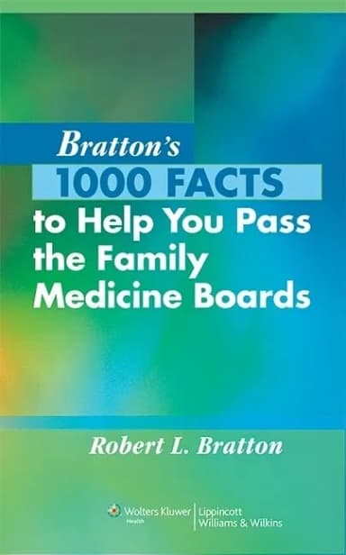 Image of - Bratton's 1000 Facts to Help You Pass the Family Medicine Boards | Paperback