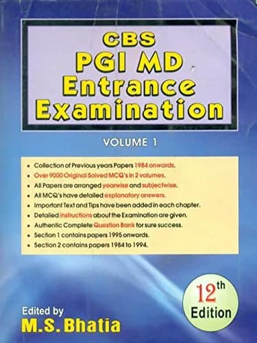 Image of - CBS PGI MD Entrance Examination | 12nd Edition Volume 1