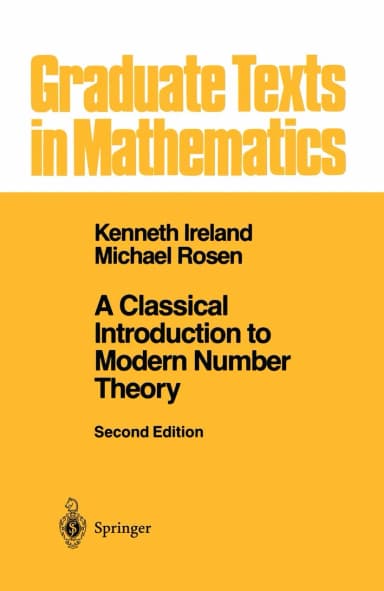 Image of - A Classical Introduction to Modern Number Theory | 2nd Edition | Paperback