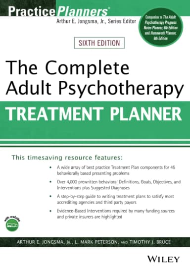 Image of - The Complete Adult Psychotherapy Treatment Planner 6th Edition | Paperback