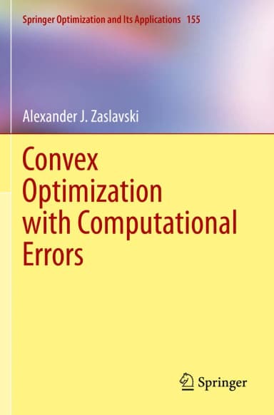 Image of - Convex Optimization With Computational Errors | Paperback
