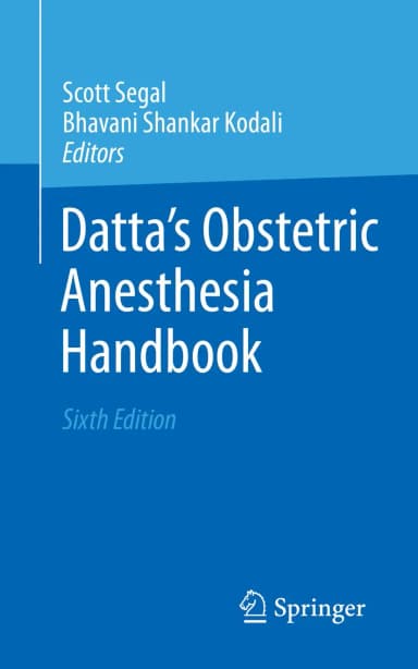 Image of - Dattas Obstetric Anesthesia Handbook 6th Edition | Paperback