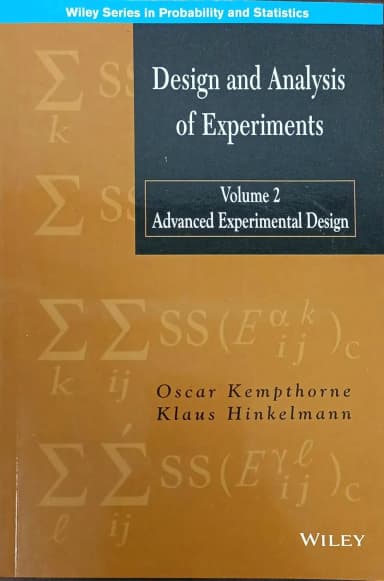 Image of - Design and Analysis of Experiments Advanced Experimental Design | Volume 2 | Paperback