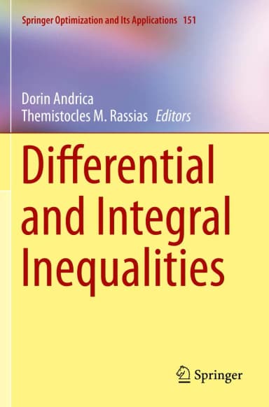 Image of - Differential And Integral Inequalities | Paperback