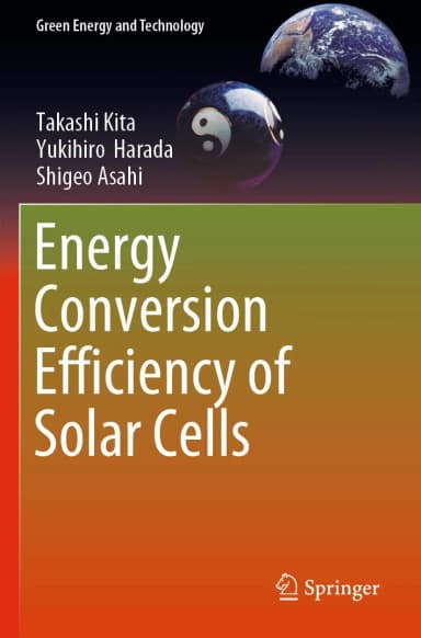 Image of - Energy Conversion Efficiency Of Solar Cells | Paperback