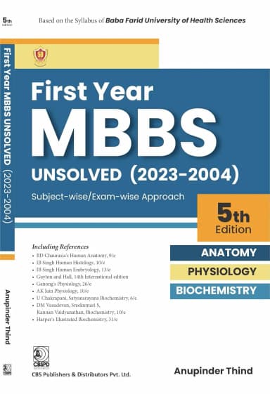 Image of - First Year Mbbs Unsolved (2023-2024) 5th Edition | Paperback