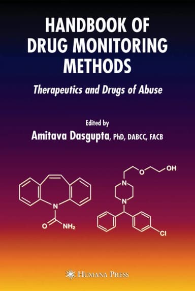 Image of - Handbook of Drug Monitoring Methods Therapeutics and Drugs of Abuse | Hardcover