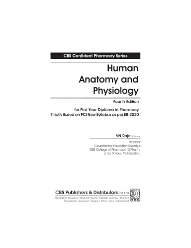 Image of - Human Anatomy And Physiology For First Year Diploma In Pharmacy 4th Edition | Paperback