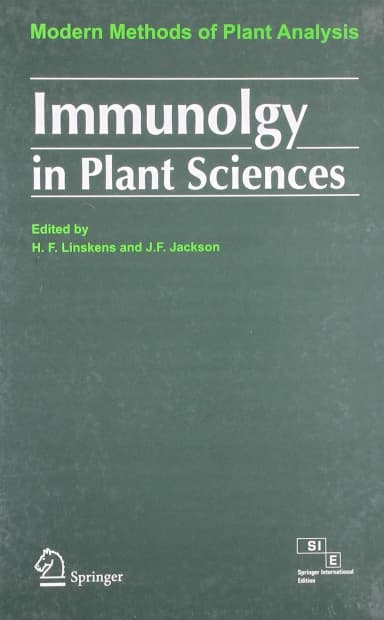Image of - Immunology In Plant Sciences Modern Methods of Plant Analysis | Hardcover