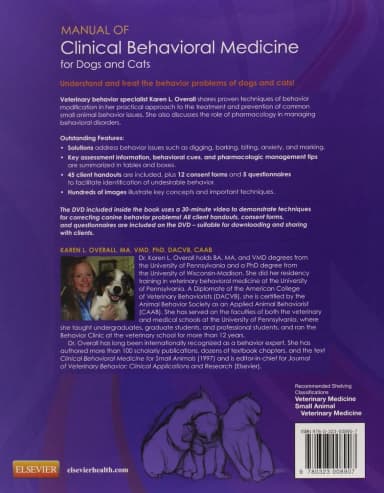 Image of - Manual of Clinical Behavioral Medicine for Dogs and Cats | With CD | Paperback