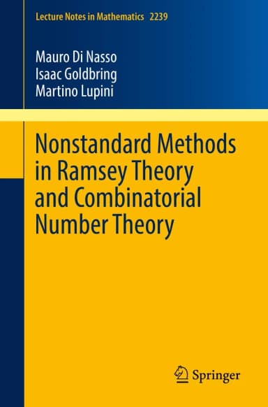 Image of - Nonstandard Methods In Ramsey Theory And Combinatorial Number Theory | Paperback