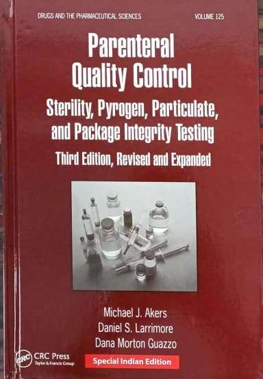 Image of - Parenteral Quality Control | Third Edition | Volume 125 | Hardcover