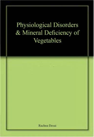 Image of - Physiological Disorders and Mineral Deficiency of Vegetables | Hardcover