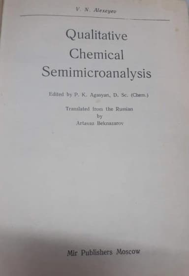 Image of - Qualitative Chemical Semimicroanalysis