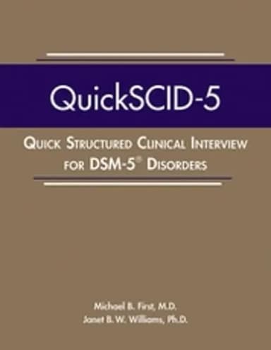 Image of - Quickscid 5 Quick Structured Clinical Interview For Dsm 5 Disorders | Paperback