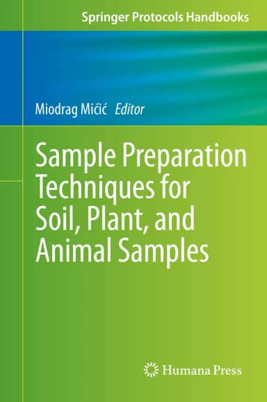 Image of - Sample Preparation Techniques for Soil | Plant | and Animal Samples | Hardcover