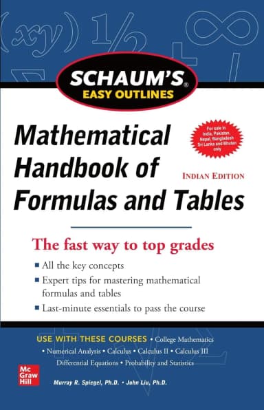Image of - Schaum's Easy Outlines Of Mathematical Handbook Of Formulas And Tables | Paperback