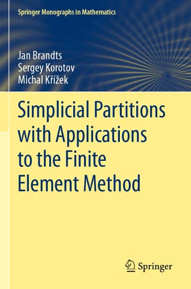 Image of - Simplicial Partitions With Applications To The Finite Element Method | Paperback