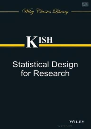 Image of - Statistical Design for Research | Paperback