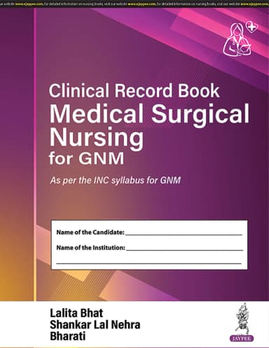 Image of - Clinical Record Book Medical Surgical Nursing For Gnm | Hardcover