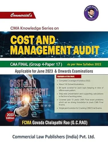 Image of - Cost and Management Audit (CMA Final G-4 Paper 17) 2023 Edition