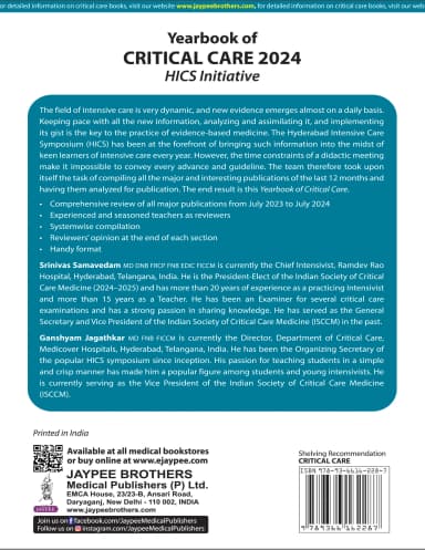Back Image of - Yearbook of Critical Care 2024 HICS Initiative