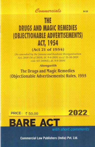 Image of - Drugs and Magic Remedies (Objectionable Advertisements) Act, 1954 alongwith Rules, 1955