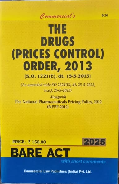 Image of - Drugs (Prices Control) Order, 2013 alongwith National Pharmaceutical Pricing Policy (NPPP-2012)