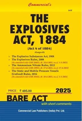 Image of - Explosives Act, 1884 and Explosive Substances Act, 1908 and Rules, 2008 alongwith Ammonium Nitrate Rules, 2012