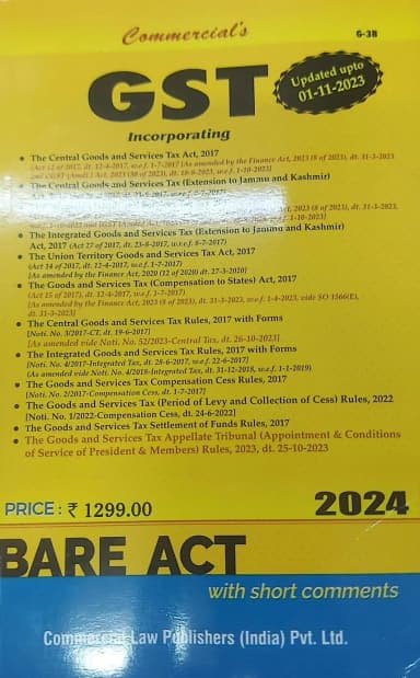 Image of - GST Acts and Rules, 2017 with Forms (as amended by the finance Act, 2025)