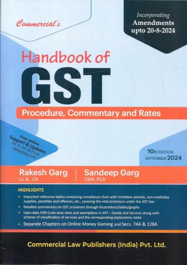Image of - Handbook of GST Procedure, Commentary and Rates 10th Edition