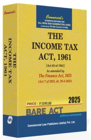 Image of - Income Tax Act,1961 As amended by The Finance Act, 2025 (AIBE)