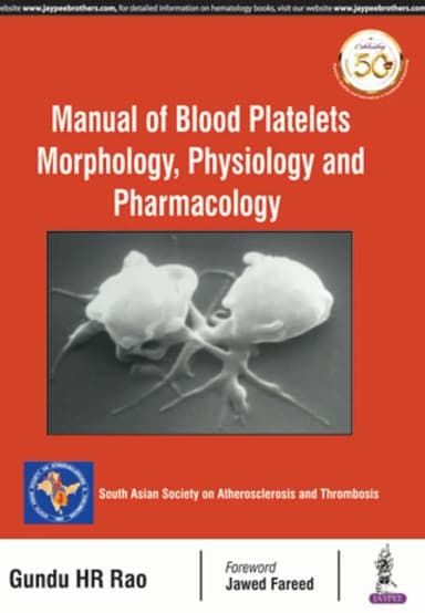 Image of - Manual Of Blood Platelets Morphology, Physiology And Pharmacology | Hardcover