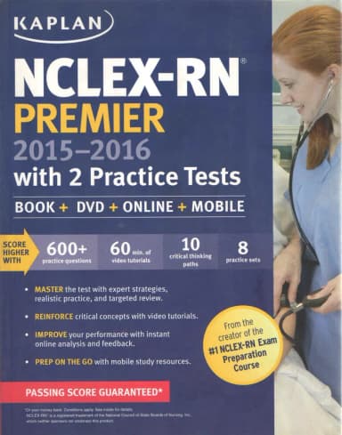 Image of - Nclex-Rn Premier 2015-2016 With 2 Practice Tests With Dvd-Rom | Paperback