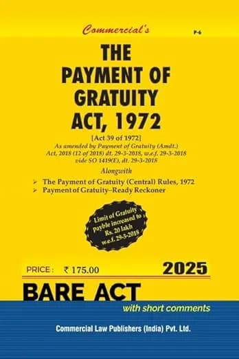 Image of - Payment of Gratuity Act, 1972 alongwith Rules, 1972