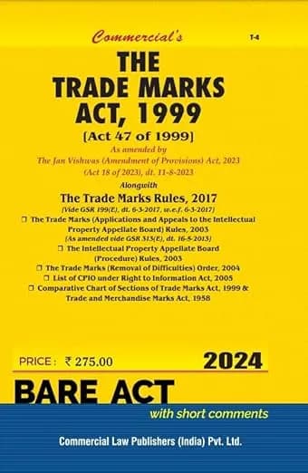 Image of - Trade Marks Act, 1999 with Rules, 2017