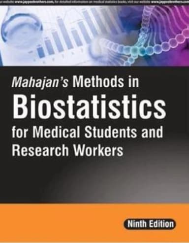 Image of - Mahajans Methods In Biostatistics for Medical Students and Research Workers - 9th Edition