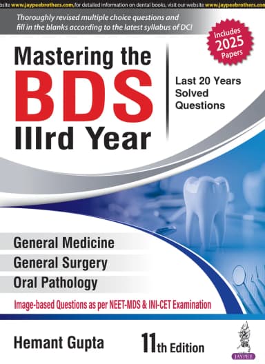 Image of - Mastering The BDS IIIrd Year (Last 20 Years Solved Questions)