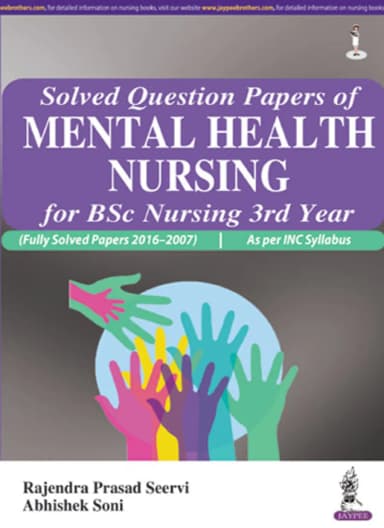 Image of - Solved Question Papers of Mental Health Nursing for BSc Nursing 3rd Year