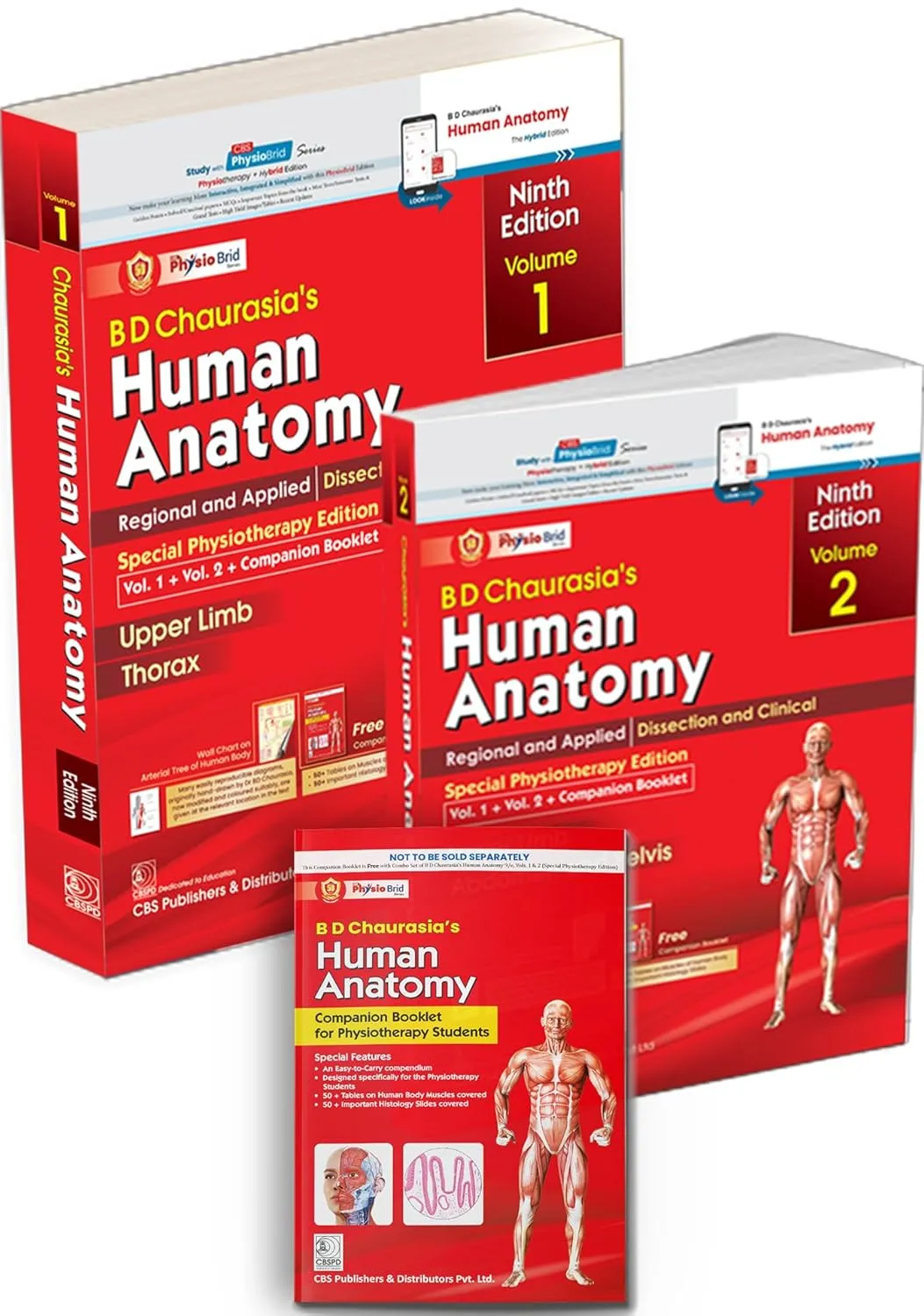 Bd Chaurasias Human Anatomy 9e 2 Vol Set With Companion Booklet For Physiotherapy Students | Paperback
