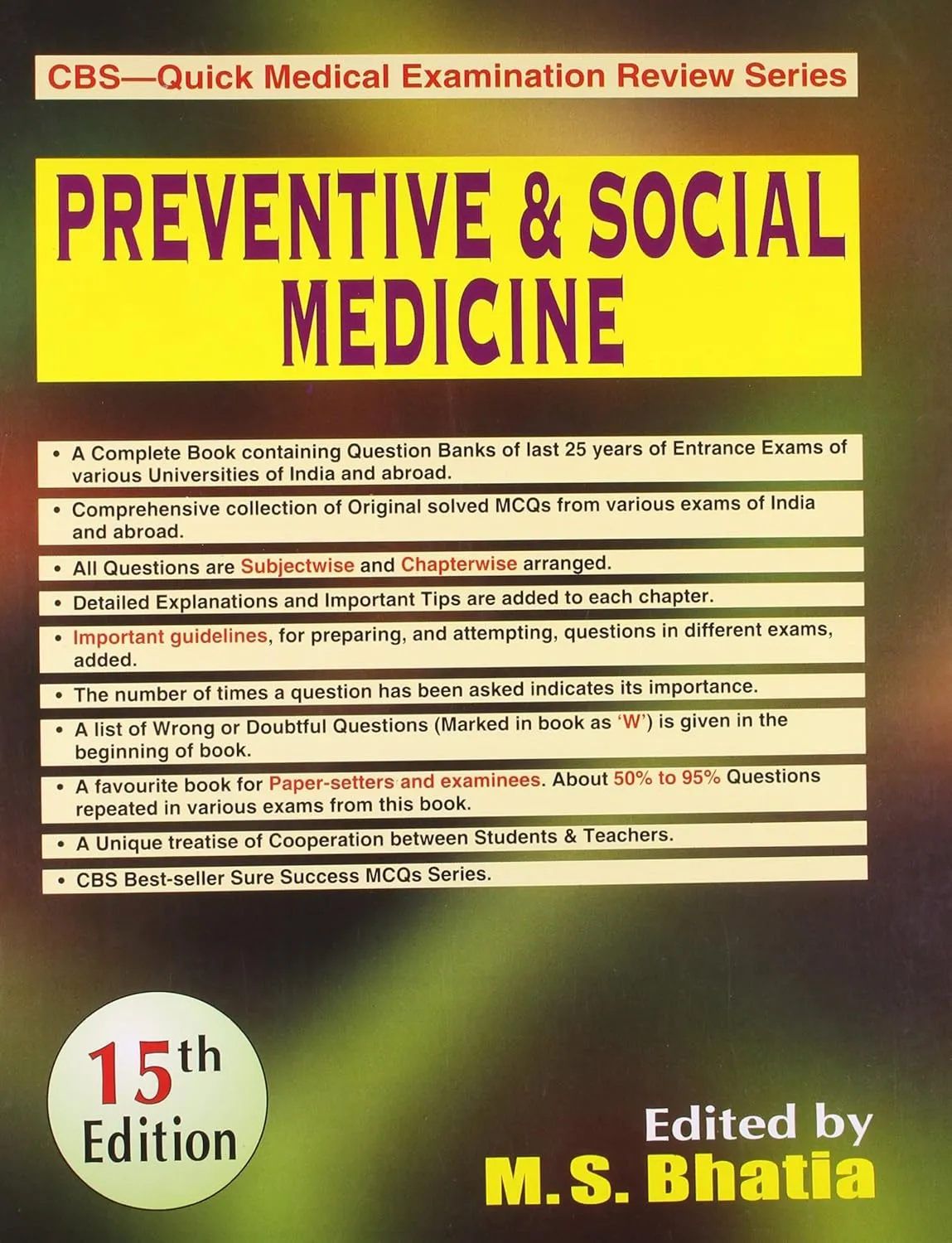 CBS Quick Medical Examination Review Series Preventive and Social Medicine | 15th Edition | Paperback