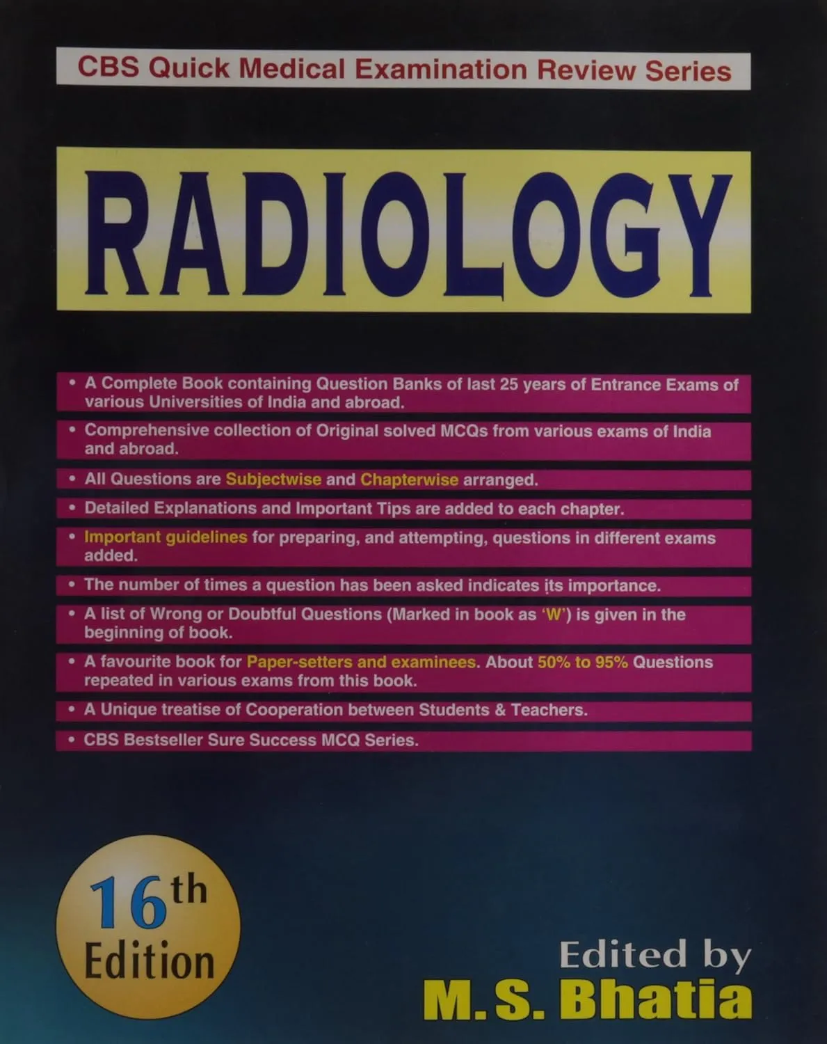 CBS Quick Medical Examination Review Series Radiology | 16th Edition | Paperback