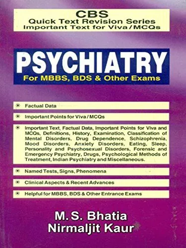 CBS Quick Text Revision Series Important Text for Viva / MCQs Psychiatry for MBBS | BDS and Other Exams | Paperback