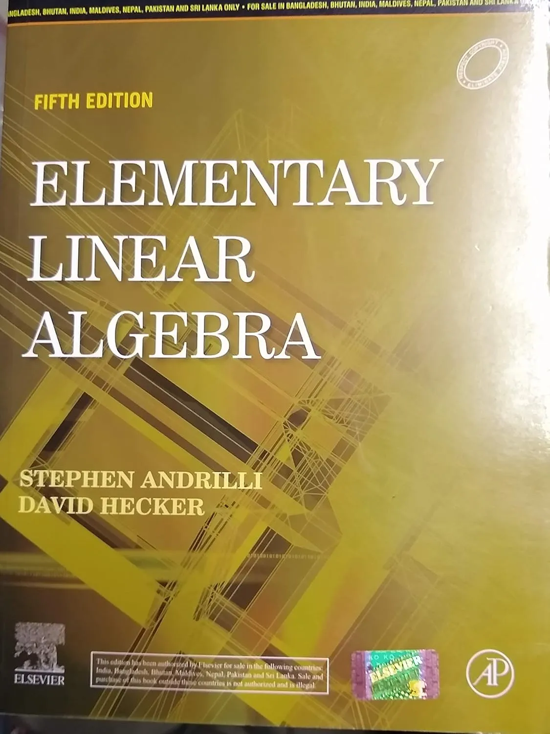 Elementary Linear Algebra 5th Edition | Paperback