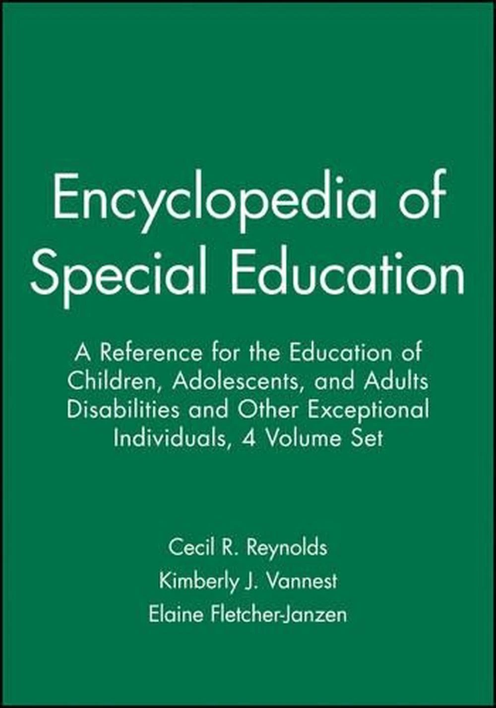 Encyclopedia of Special Education | 4th Edition | 4 Vol Set | Hardcover