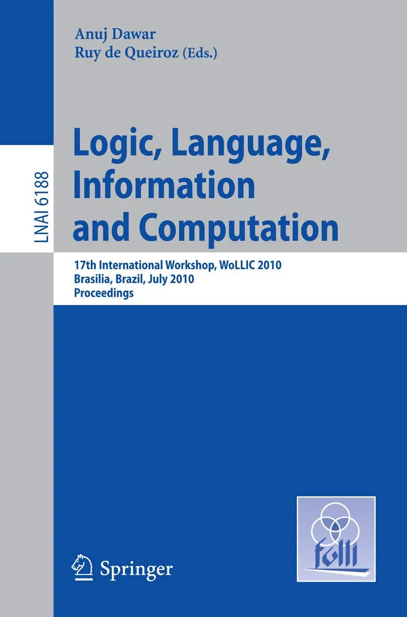 Logic | Language | Information and Computation | Paperback