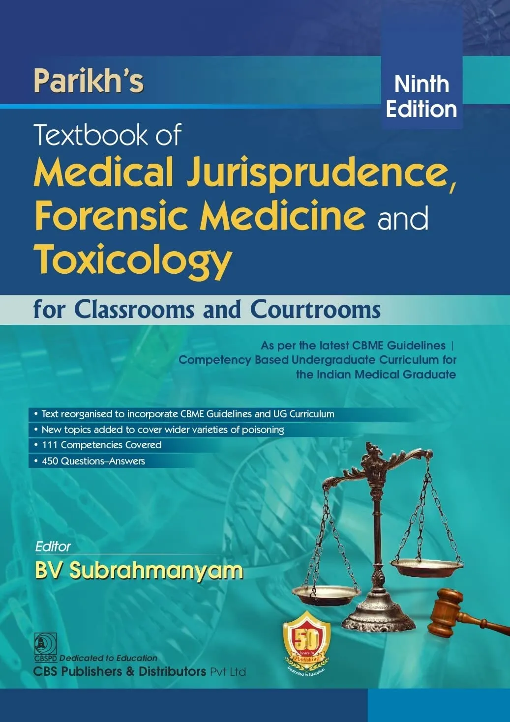 Parikhs Textbook Of Medical Jurisprudence Forensic Medicine And Toxicology For Classrooms And Courtrooms | 9e | Paperback