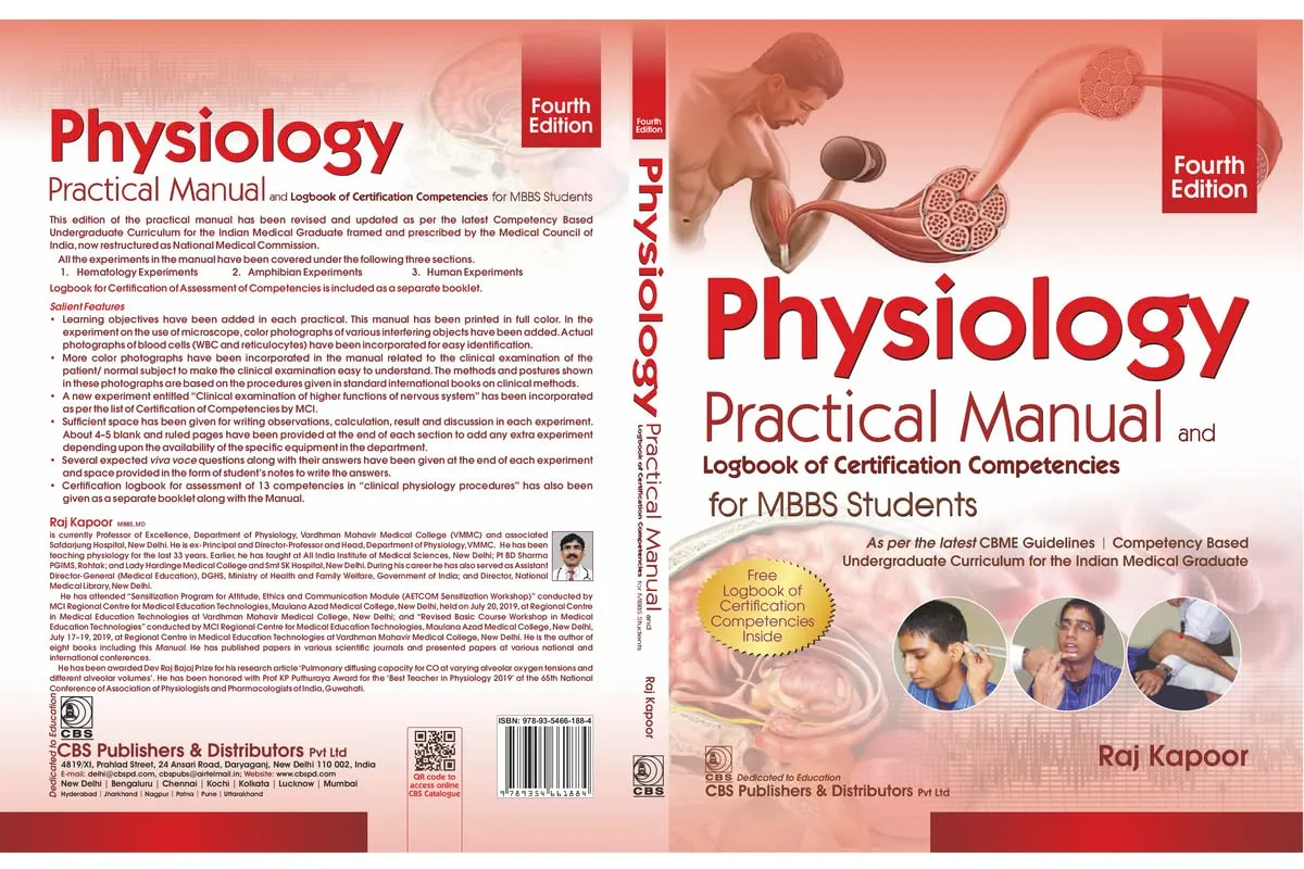Physiology Practical Manual And Logbook Of Certification Competencies For Mbbs Students 4th Edition | Paperback