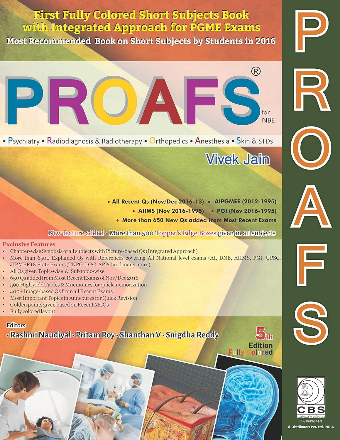 PROAFS for NBE Psychiatry | Radiodiagnosis and Radiotherapy | Orthopedics | Anesthesia | Skin and STDs | 5th Edition | Paperback